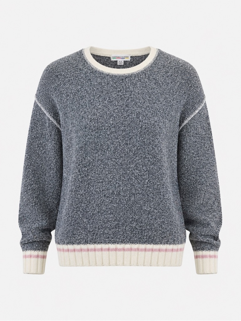 Cotton Country grey marled Cabin crew neck pullover sweater Medium Cabincore